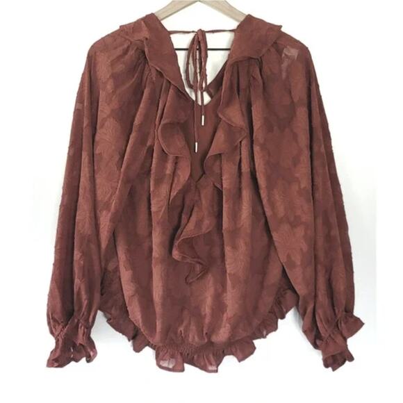 NEW Anthropologie Textured Floral Blouse - Small - Picture 3 of 5
